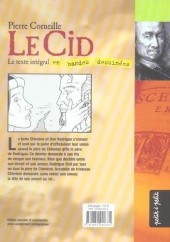 Verso de Théâtre en BD -1- Le Cid en BD