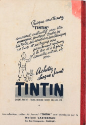Verso de (Recueil) Tintin (Album du journal - Édition française) -1- Recueil N°1