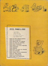 Verso de Petzi (1e Série) -12a1966- Petzi au Pôle Nord