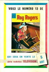 Verso de Roy Rogers, le roi des cow-boys (3e série - vedettes T.V) -12- Numéro 12