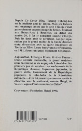 Verso de (AUT) Hergé -144- Tchang au pays du Lotus Bleu