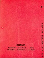 Verso de (AUT) Piroton -MR1178- Les Allumettes rouges