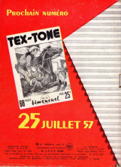 Verso de Tex-Tone (Impéria) -5- Vainqueur de la course de chariots