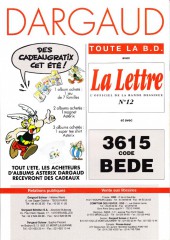 Verso de (Catalogues) Éditeurs, agences, festivals, fabricants de para-BD... - Dargaud - 1993 Sept/Oct - La lettre