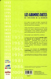 Verso de Les grandes dates de l'histoire de la Réunion
