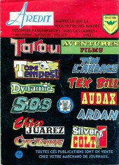 Verso de Tex Bill (Arédit) -83- Passages clandestins