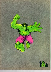 Verso de Hulk (3e Série - Arédit - Gamma) -LJ- colorie toi même: hulk