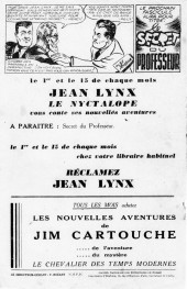 Verso de Jean Lynx, le nyctalope (1e Série - Ray Flo) -5- Guerre secrète
