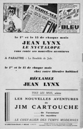 Verso de Jean Lynx, le nyctalope (1e Série - Ray Flo) -6- Le secret du professeur