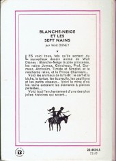 Verso de Walt Disney (Bibliothèque Rose) - Blanche-Neige et les septs nains