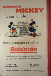 Verso de (Recueil) Mickey (Le Journal de) (1934) -4- 4ème année (n°157 au n°208)