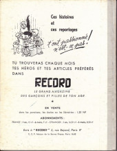 Verso de (Recueil) Record (Album du journal) -2- Recueil n°s 6 à 12