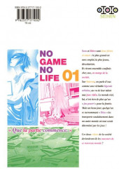 Verso de No Game no Life -1- Vol. 1