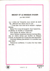 Verso de Walt Disney (Bibliothèque Rose) - Mickey et le Masque d'Acier