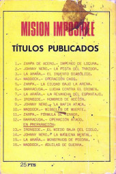 Verso de Misión Imposible (1970) -11- Zarpa de acero: Formula de terror