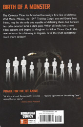 Verso de Attack on Titan (en anglais) -2- Birth of a Monster