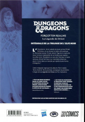 Verso de La légende de Drizzt -INT1a2018- Dungeons & Dragons : La légende de Drizzt
