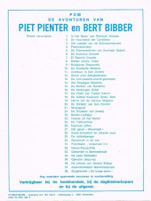 Verso de Piet Pienter en Bert Bibber -33a82- Gedonder in Bommelheide