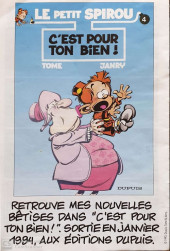 Verso de Le petit Spirou (Publicitaire) -Migros- Mini-album