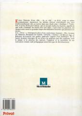 Verso de L'histoire de Montpellier en B.D.