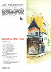 Verso de Corto Maltese (diverses éditions en portugais) -10- Tango argentino