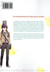 Verso de Second summer, never see you again -1- Tome 1