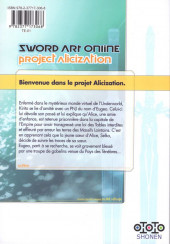 Verso de Sword Art Online - Project Alicization -3- Tome 3