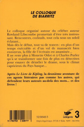 Verso de (AUT) Rivière - Le colloque de Biarritz