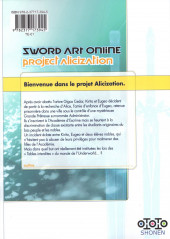 Verso de Sword Art Online - Project Alicization -4- Tome 4