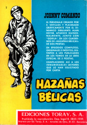 Verso de Hazañas del Oeste (Toray - 1962) -2- Número 2