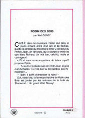 Verso de Walt Disney (Bibliothèque Rose) - Robin des Bois