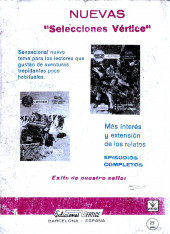 Verso de Selecciones Vértice de aventuras (Vértice taco - 1968) -1- Misterio en el mar de coral
