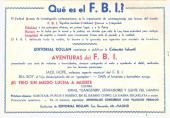 Verso de Aventuras del FBI Vol.1 -1- La pantera de Michigan