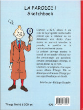 Verso de Tintin - Pastiches, parodies & pirates -2020- La Parodie ! Sketchbook