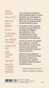 Verso de (AUT) Goscinny -2022- Versions Originales - Interprètes et traducteurs dans l'œuvre de René Goscinny