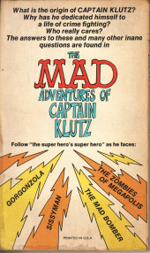 Verso de The mad adventures of Captain Klutz - The Mad adventures of Captain Klutz