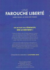 Verso de Une farouche liberté - Gisèle Halimi, la cause des femmes - Tome HC