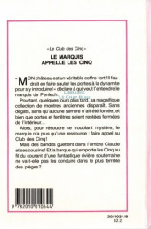 Verso de Le club des Cinq (Bibliothèque Rose) -24a1982- Le Marquis Appelle les Cinq