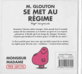 Verso de Les monsieur Madame (Pour adultes) -3- M. Glouton se met au régime
