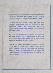 Verso de (AUT) Hergé - Teilhard Béjart Hergé - Trois hommes pour une vie