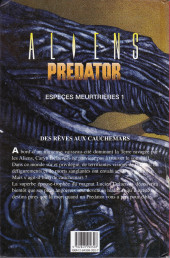 Verso de Aliens Predator -1- Espèces Meutrières