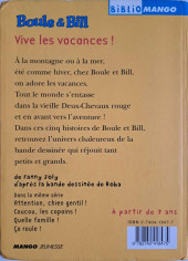 Verso de Boule et Bill -12- (Biblio Mango) -218- Vive les vacances !
