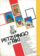 Verso de Petzi (1e Série) -17a1974- Petzi dans la caverne enchantée