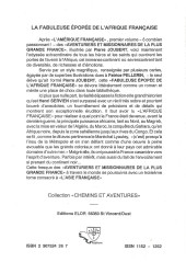 Verso de (AUT) Pellerin -199209- La fabuleuse épopée de l'Afrique française