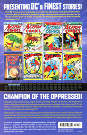 Verso de Superman DC Finest (2024) - The First Superhero - 1938/1940