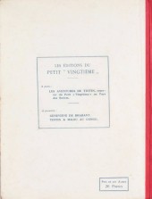 Verso de Quick et Flupke -1- (Petit vingtième) -1- Gamins de Bruxelles