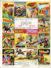 Verso de Ouragan (1re série - Artima) -22- L'inconnu des Rocheuses