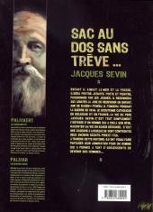 Verso de La vie de Jacques Sevin - Sac au dos sans trêve...