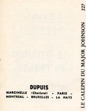 Verso de Mini-récits et stripbooks Spirou -MR1371- Le calepin du major Johnson