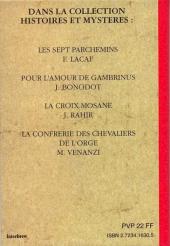 Verso de Histoires et mystères (Collection) -Cof- Le tournoi des maîtres